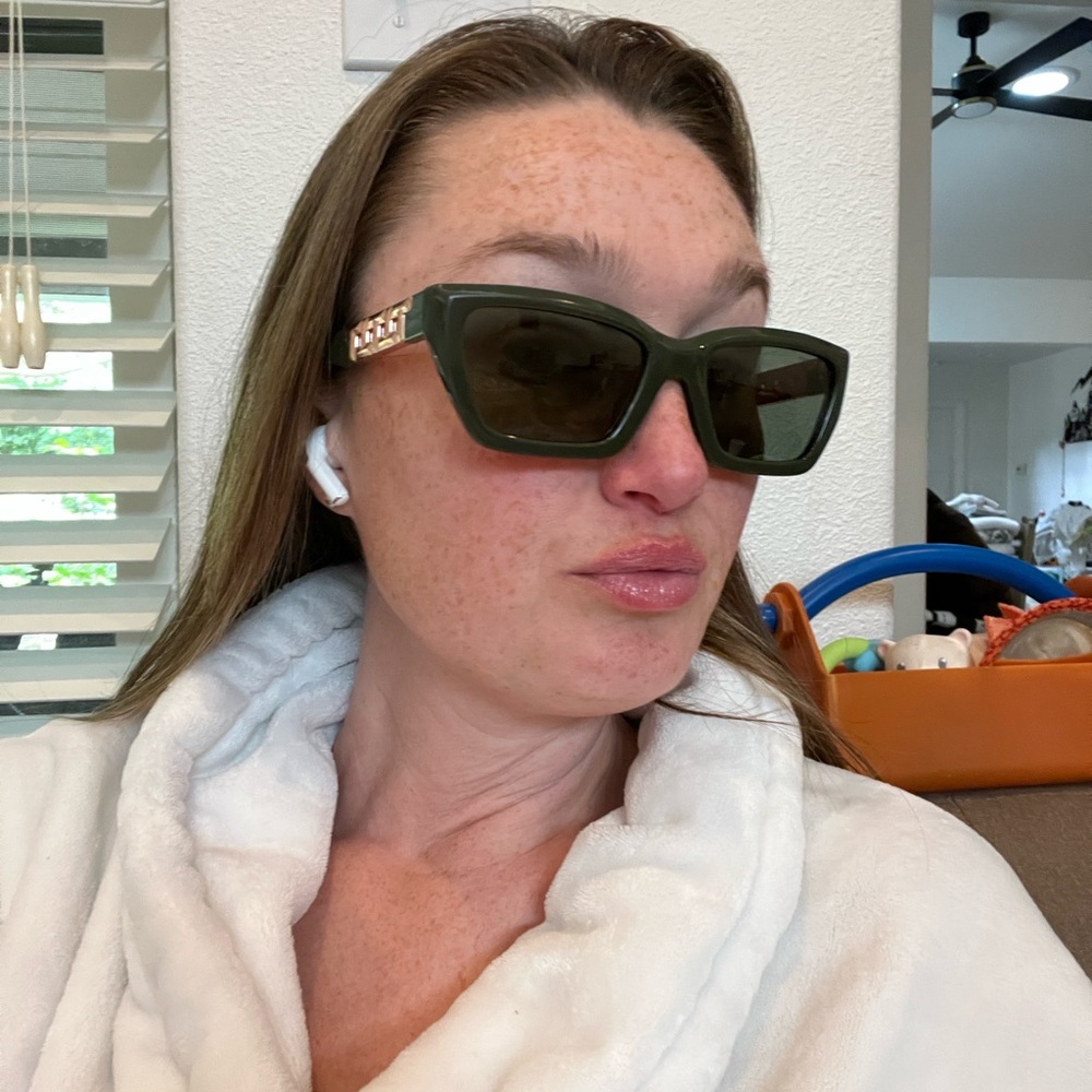 Tiffany & Co. Dark Green Sunglasses with Gold Accents